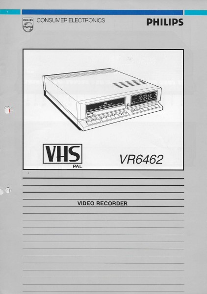 Philips VR6462 Bedienungsanleitung