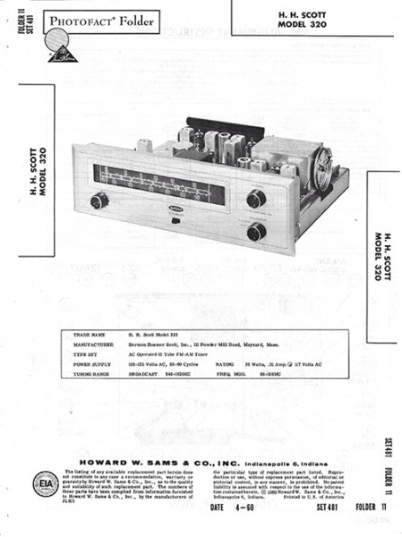 Scott 320 - Photofact - Schematic Set 481/Folder 11