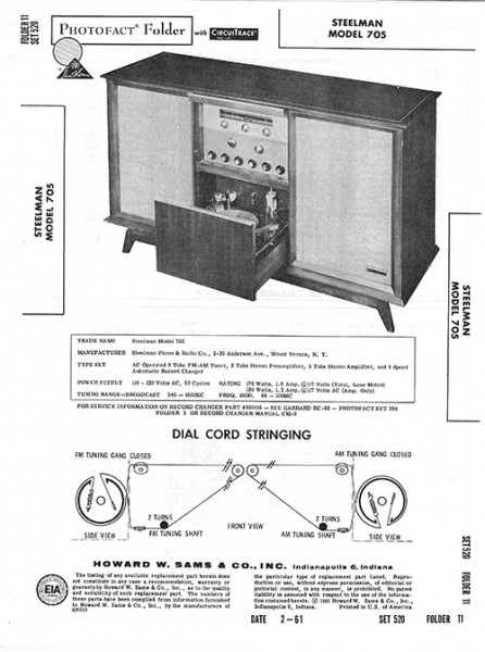 Steelman 705 - Photofact - Schematic Set 520/Folder 11