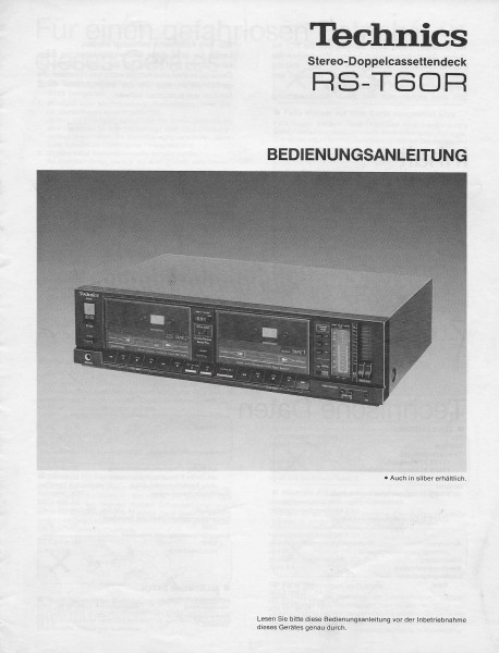 Technics RS-T60R Bedienungsanleitung