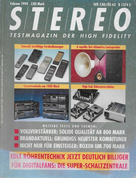 Stereo 2/1994 Zeitschrift