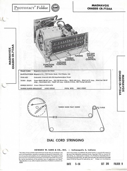 Magnavox CR-712AA - Photofact - Schematic Set 316/Folder 9