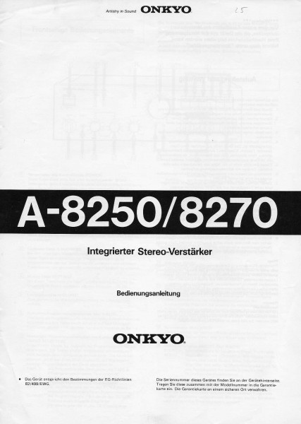 Onkyo A-8250/8270 Bedienungsanleitung