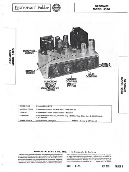 Grommes 55PG - Photofact - Schematic Set 279/Folder 7