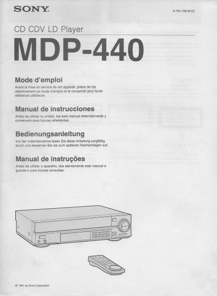 Sony MDP-440 Bedienungsanleitung