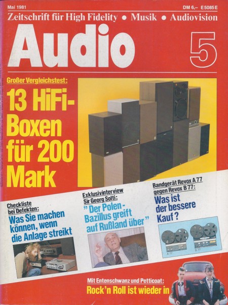 Audio 5/1981 Zeitschrift