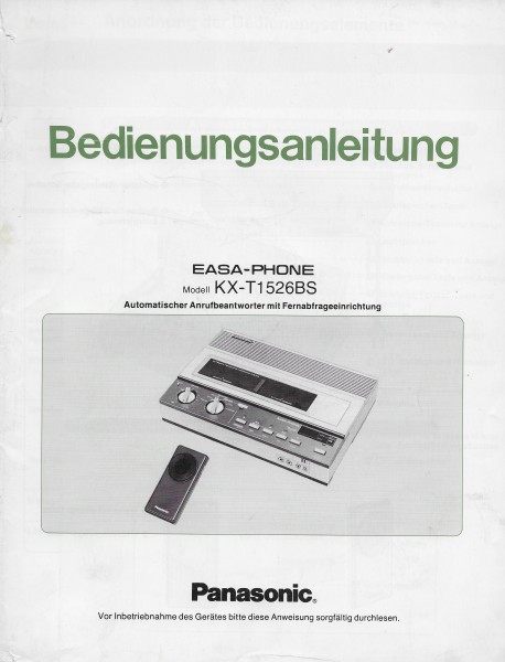 Panasonic KX-T1526BS Bedienungsanleitung