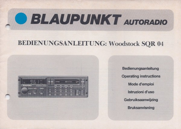 Blaupunkt Woodstock SQR 04 Bedienungsanleitung