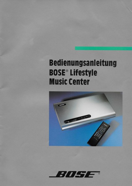 Bose Lifestyle Music Center Bedienungsanleitung
