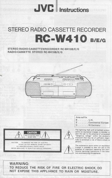 JVC RC-W410 B/E/G Bedienungsanleitung