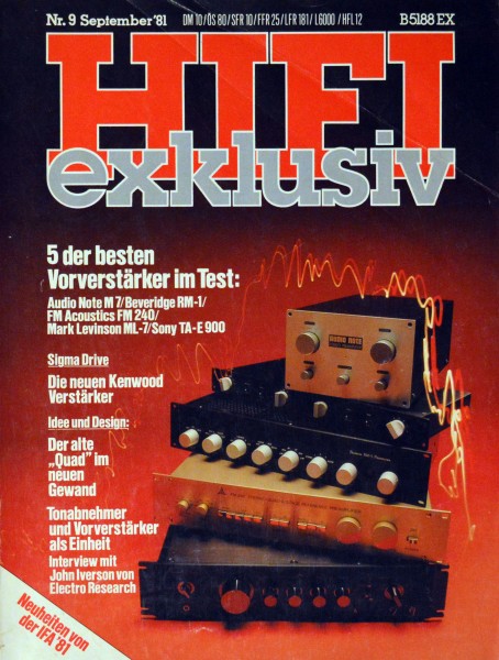 Hifi Exklusiv 9/1981 Zeitschrift