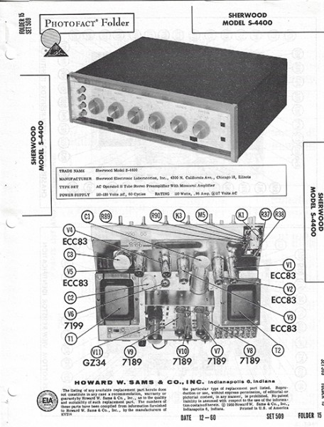 Sherwood S-4400 - Photofact - Schematic Set 509/Folder 15