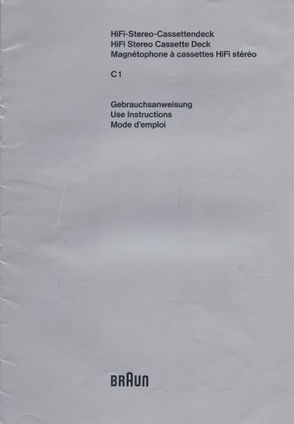 Braun C1 Bedienungsanleitung