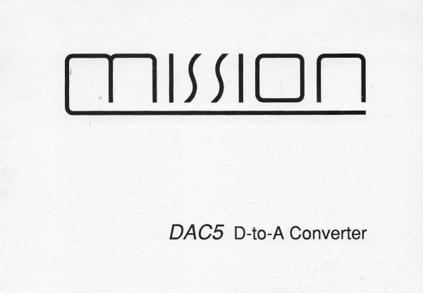 Mission DAC5 Bedienungsanleitung