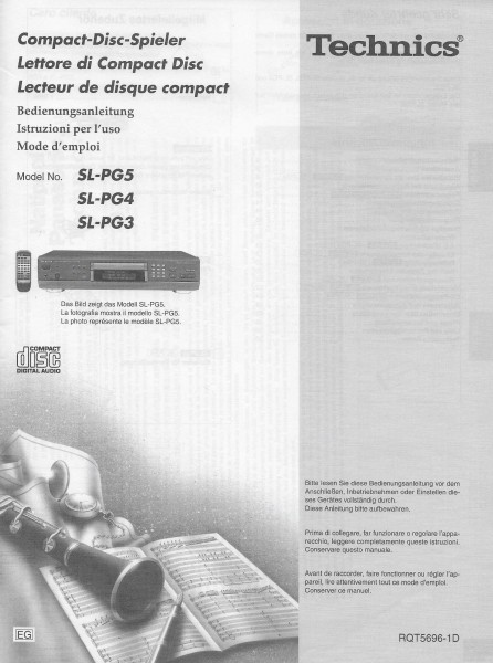 Technics SL-PG3 / SL-PG4 / SL-PG5 Bedienungsanleitung