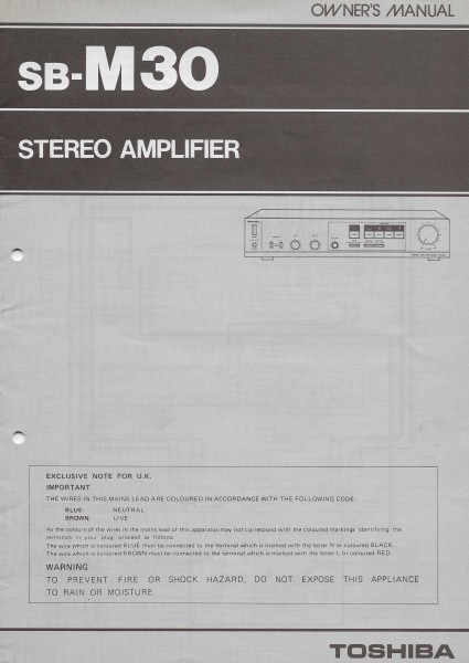 Toshiba SB-M30 Bedienungsanleitung
