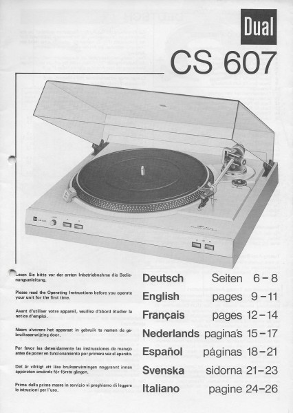 Dual CS 607 Bedienungsanleitung