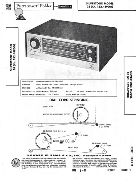 Silvertone 28 - Photofact - Schematic Set 487/Folder 11