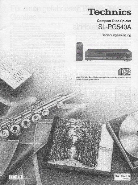 Technics SL-PG540A Bedienungsanleitung