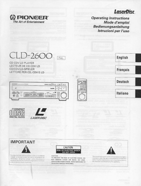 Pioneer CLD-2600 Bedienungsanleitung