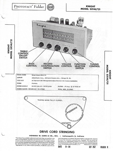 Knight SX14L721 - Photofact - Schematic Set 252/Folder 9