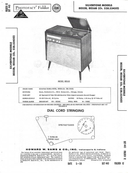 Silverstone 8055B, 8056B - Photofact - Schematic Set 443/Folder 12