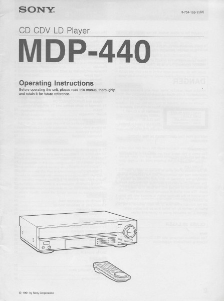 Sony MDP-440 Bedienungsanleitung