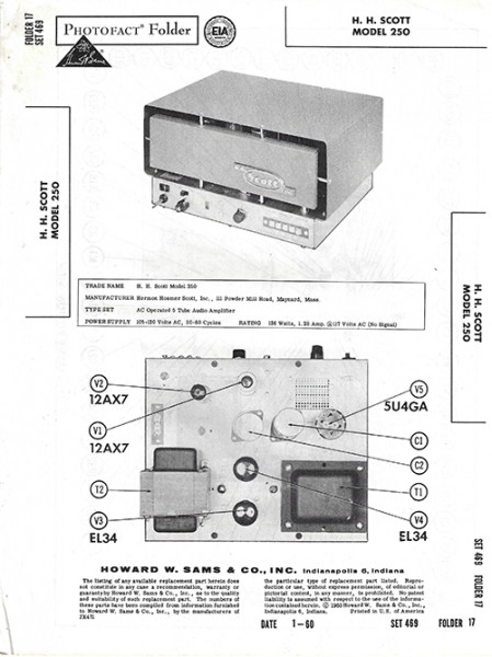 Scott 250 - Photofact - Schematic Set 469/Folder 17