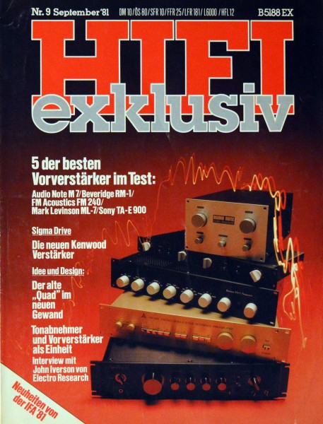 Hifi Exklusiv 9/1981 Zeitschrift