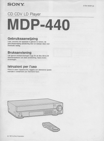 Sony MDP-440 Bedienungsanleitung