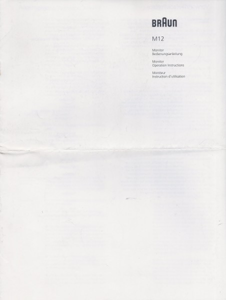 Braun M12 Bedienungsanleitung