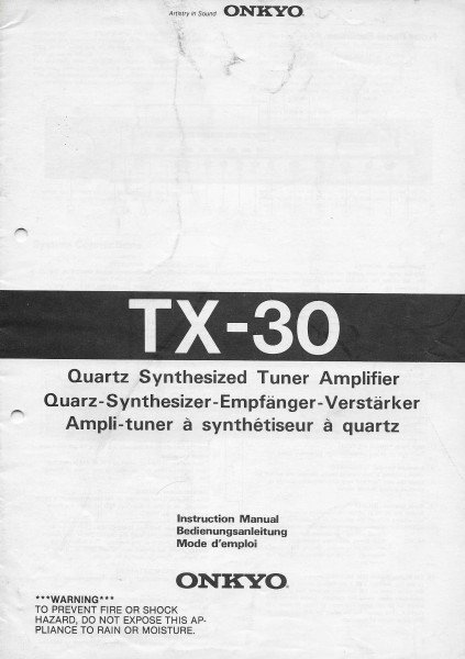 Onkyo TX-30 Bedienungsanleitung