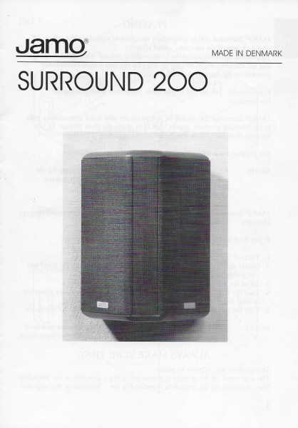 Jamo Surround 200 Bedienungsanleitung