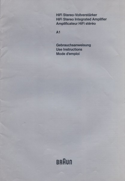 Braun A1 Bedienungsanleitung