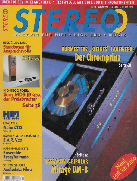 Stereo 8/1998 Zeitschrift