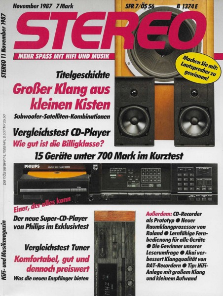 Stereo 11/1987 Zeitschrift