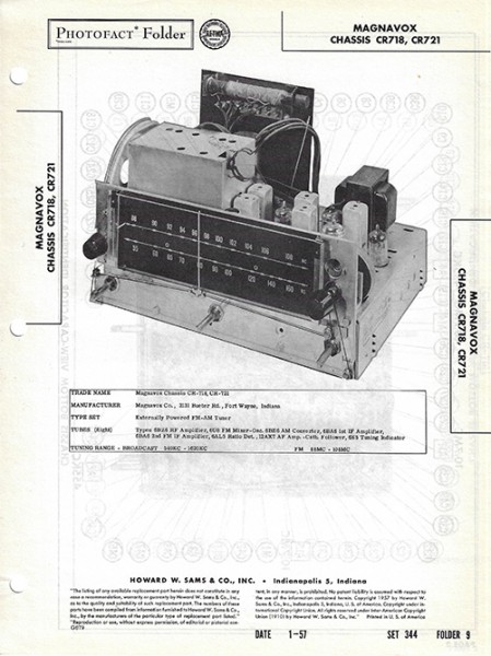 Magnavox Chassis CR718, CR721 - Photofact - Schematic Set 344/Folder 9