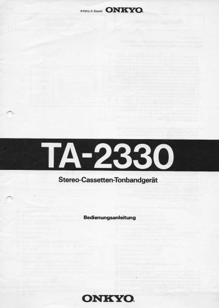 Onkyo TA-2330 Bedienungsanleitung