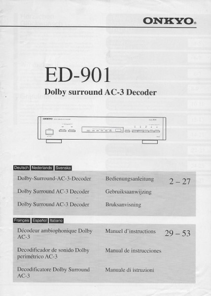 Onkyo ED-901 Bedienungsanleitung