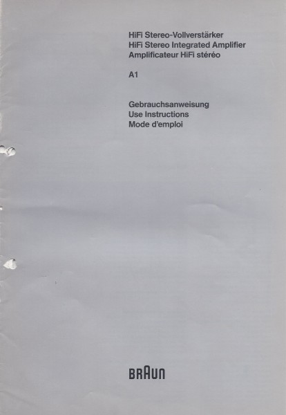 Braun A1 Bedienungsanleitung